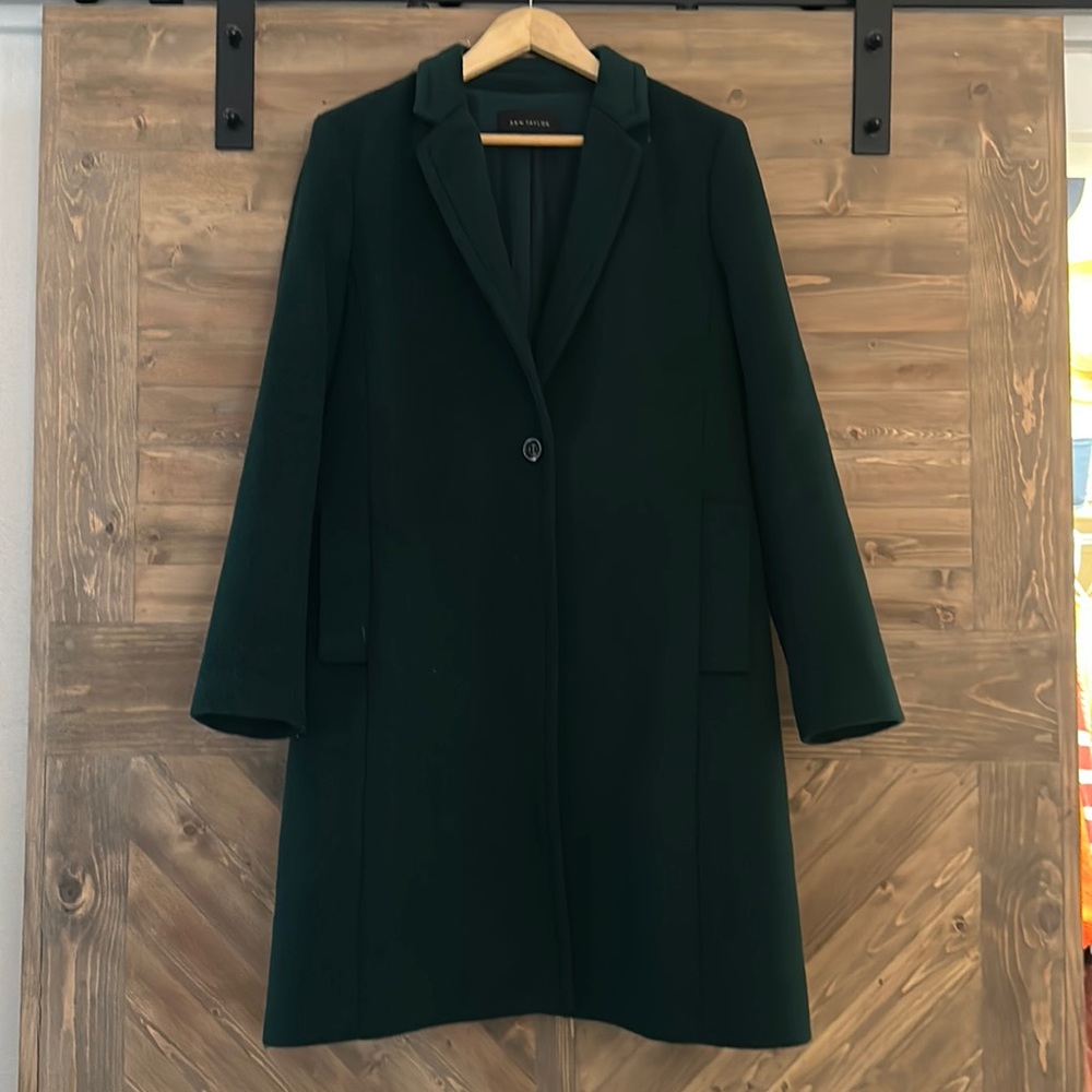 Ann Taylor emerald green coat, size medium